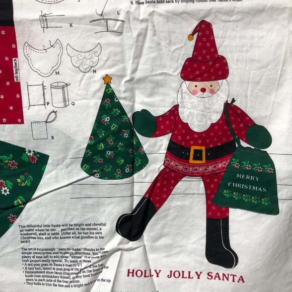 Holly Jolly Santa Doll and Tree VIP Cranston Fabric Panel Christmas Cut and Sew - Picture 2 of 7